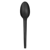 Cornstarch Spoon Biodegradable CPLA Black 16,5cm (25 Units)