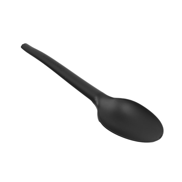 Cornstarch Spoon Biodegradable CPLA Black 16,5cm (1.000 Units)