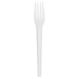 Cornstarch Fork Biodegradable CPLA White 17cm (25 Units)
