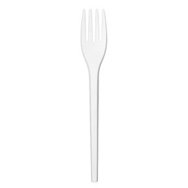 Cornstarch Fork Biodegradable CPLA White 17cm (25 Units)