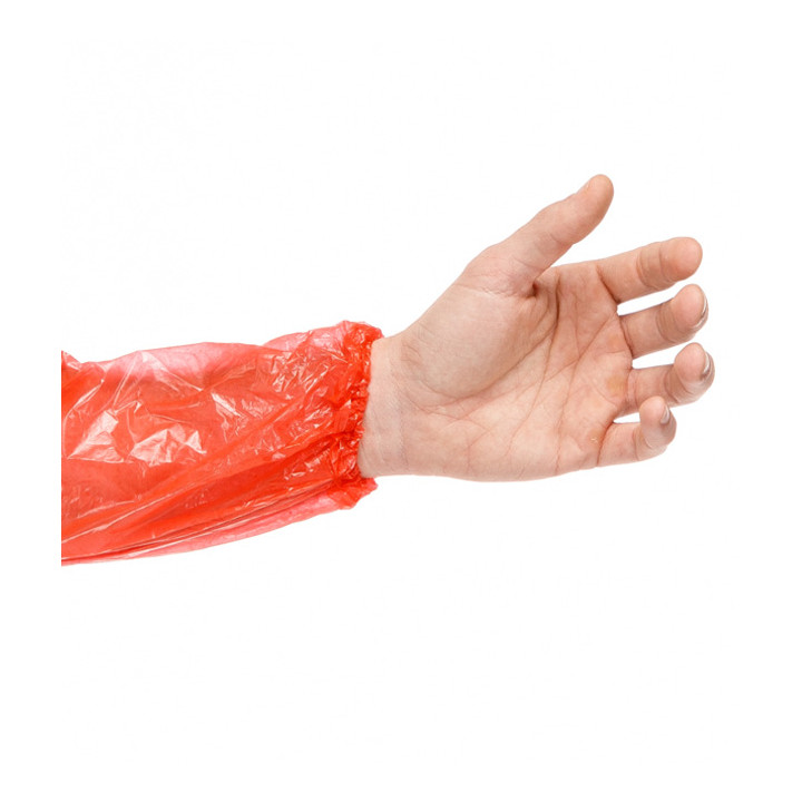 Disposable Plastic Over Sleeve PE Red G80 18x44cm (1.000 Units)