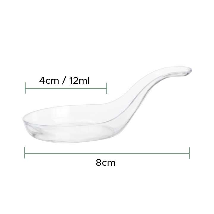 Plastic Tasting Spoon PS Clear 8 cm (24 Units)  
