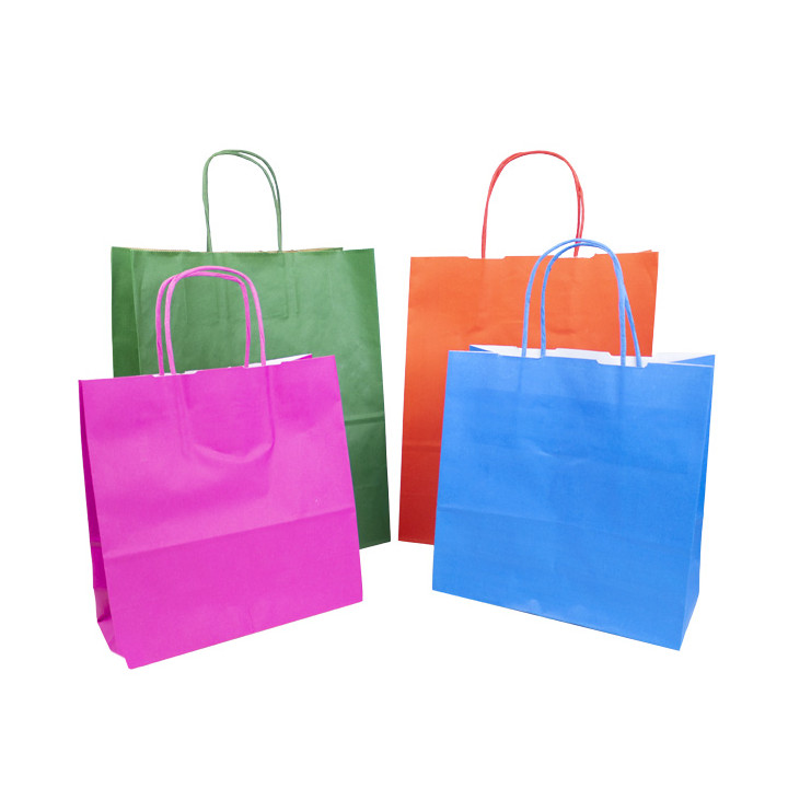 Paper Bag with Handles Kraft Green 80g/m² 20+10x29cm (50 Units) 