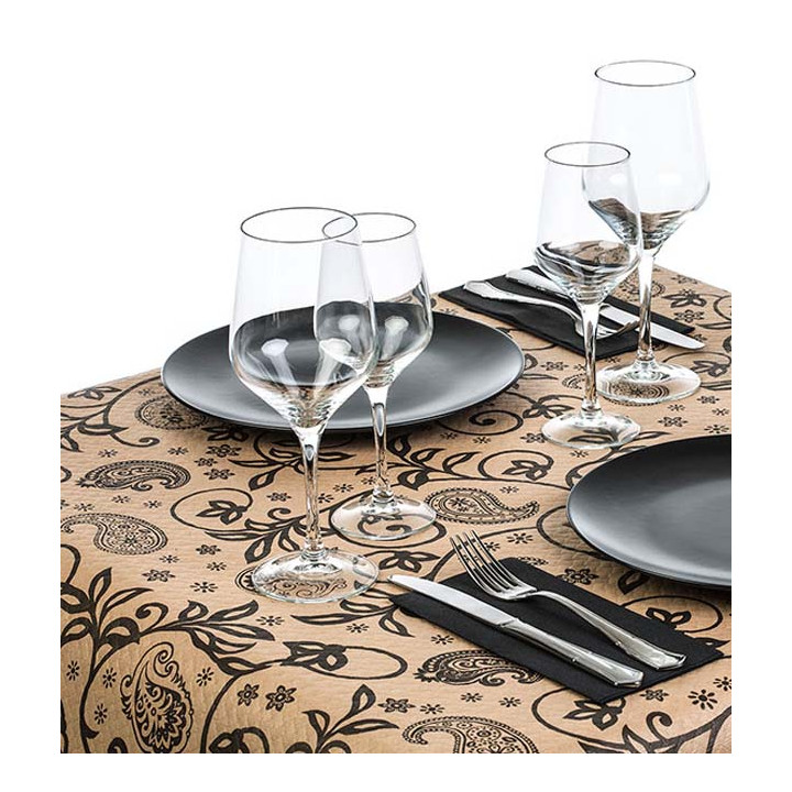 Pre-Cut Paper Tablecloth 1,2x1,2m "Cachemir" Kraft 40g/m² (300 Units)