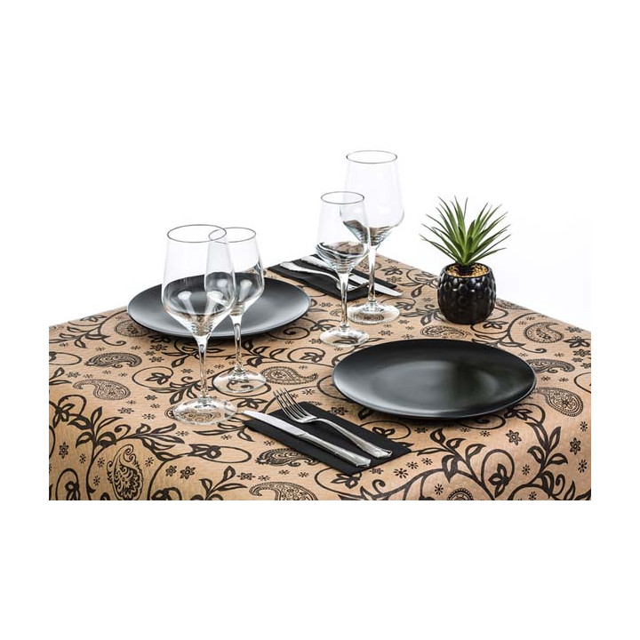 Pre-Cut Paper Tablecloth 1,2x1,2m "Cachemir" Kraft 40g/m² (300 Units)