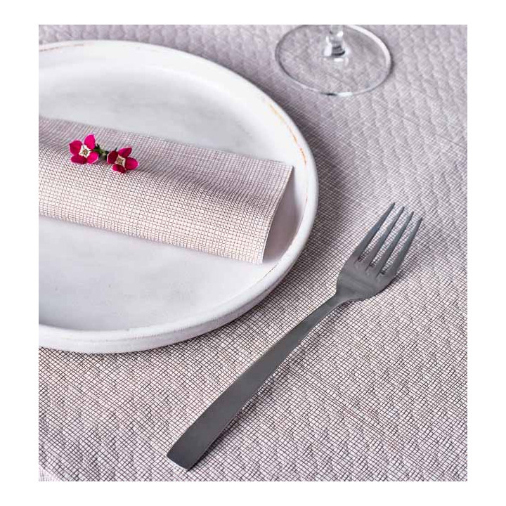 Pre-Cut Paper Tablecloth 1,2x1,2m "Between Lines" Brown 40g/m² (300 Units)