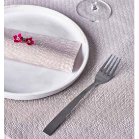 Pre-Cut Paper Tablecloth 1x1m "Between Lines" Brown 40g/m² (400 Units)