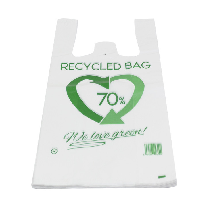 Plastic T-Shirt Bag 70% Recycled 30x40cm 50µm (1.500 Units)