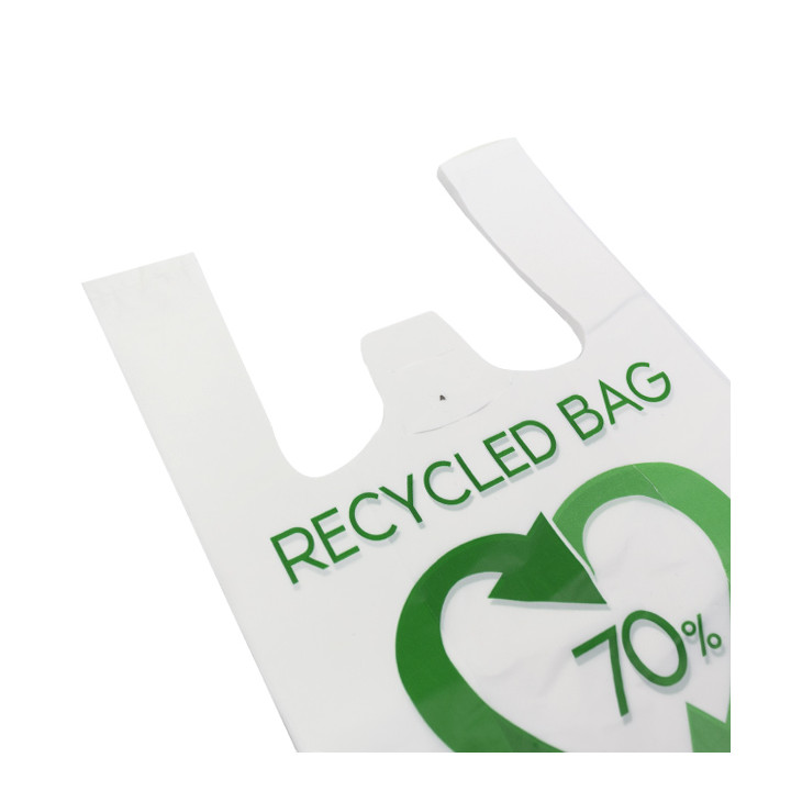 Plastic T-Shirt Bag 70% Recycled 30x40cm 50µm (1.500 Units)