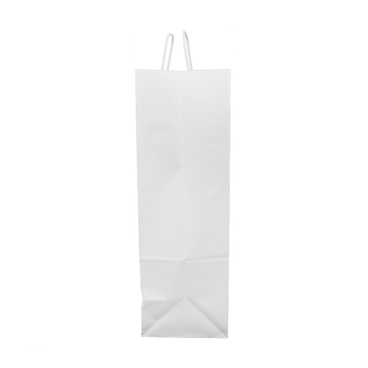 Paper Bag with Handles Kraft White 100g/m² 44+15x46cm (25 Units) 