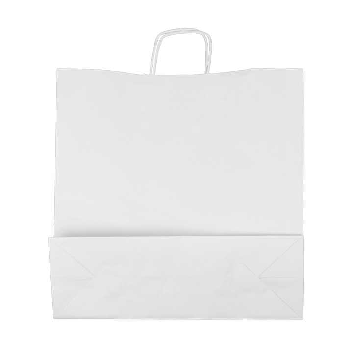 Paper Bag with Handles Kraft White 100g/m² 44+15x46cm (25 Units) 