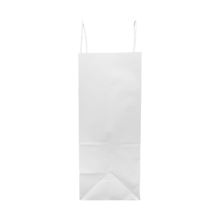 Paper Bag with Handles Kraft White 100g/m² 25+13x33cm (25 Units) 
