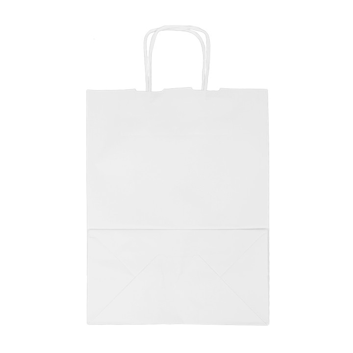 Paper Bag with Handles Kraft White 100g/m² 25+13x33cm (25 Units) 