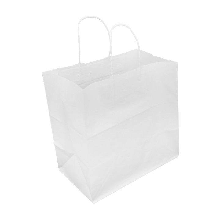 Paper Bag with Handles Kraft White 80g/m² 30+18x29cm (25 Units) 