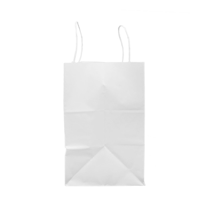 Paper Bag with Handles Kraft White 80g/m² 30+18x29cm (250 Units)