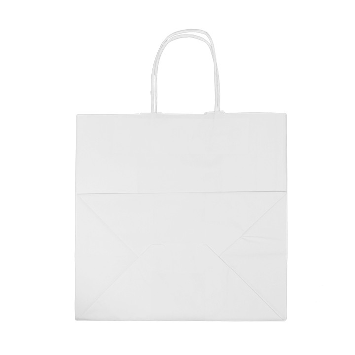 Paper Bag with Handles Kraft White 80g/m² 30+18x29cm (250 Units)