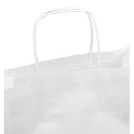 Paper Bag with Handles Kraft White 100g/m² 34+18x35cm (25 Units)