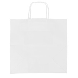 Paper Bag with Handles Kraft White 100g/m² 34+18x35cm (25 Units)