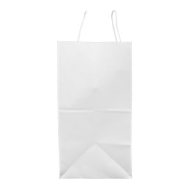 Paper Bag with Handles Kraft White 100g/m² 34+18x35cm (250 Units)