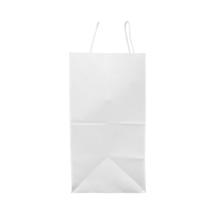 Paper Bag with Handles Kraft White 90g/m² 32+16x31cm (250 Units)