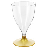 Reusable PS Cup Water/Wine Gold Foot 200ml 2P (6 Units)