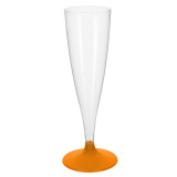Plastic Stemmed Flute Sparkling Wine Orange Clear 140ml 2P (20 Units)