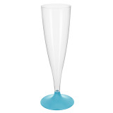 Plastic Stemmed Flute Sparkling Wine Turquoise 140ml 2P (20 Units)