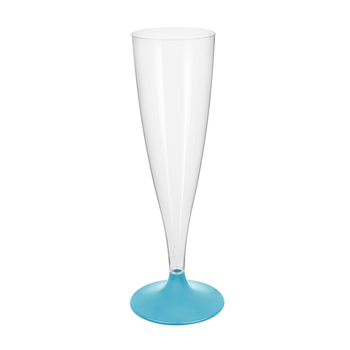 Plastic Stemmed Flute Sparkling Wine Turquoise 140ml 2P (20 Units)