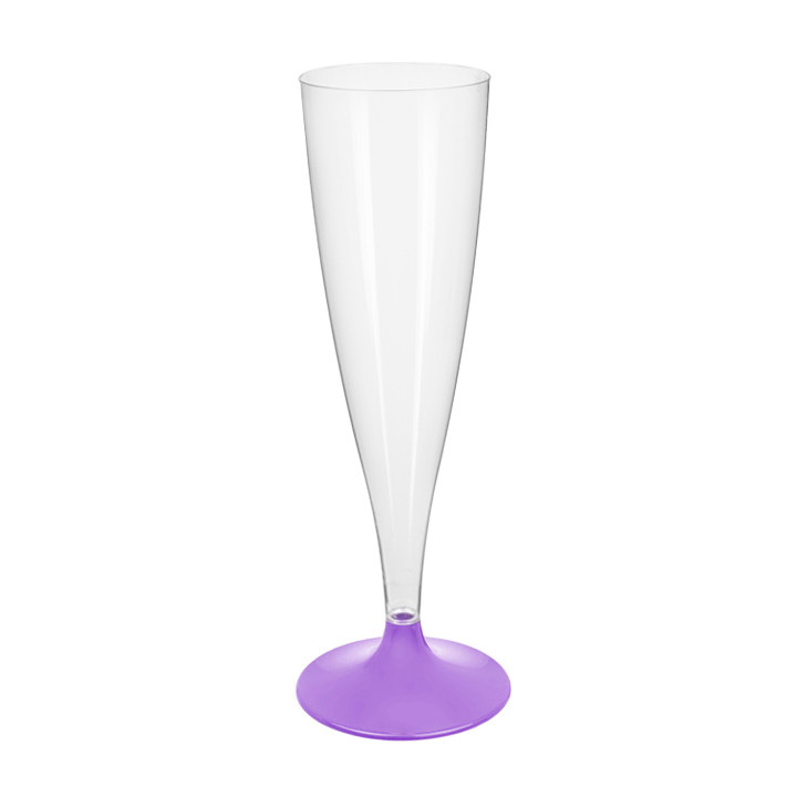 Plastic Stemmed Flute Sparkling Wine Lilac 140ml 2P (20 Units)
