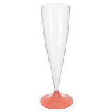 Plastic Stemmed Flute Sparkling Wine Peach Pearl 140ml 2P (20 Units)
