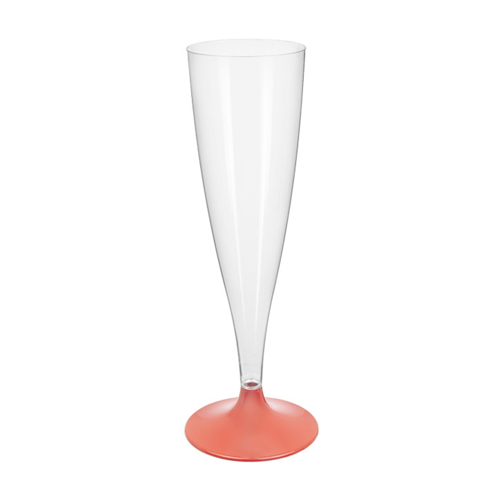 Plastic Stemmed Flute Sparkling Wine Peach Pearl 140ml 2P (20 Units)