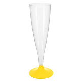Plastic Stemmed Flute Sparkling Wine Yellow 140ml 2P (20 Units)