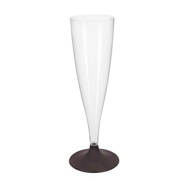 Plastic Stemmed Flute Sparkling Wine Brown 140ml 2P (20 Units)