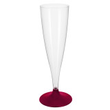 Plastic Stemmed Flute Sparkling Wine Burgundy 140ml 2P (20 Units)