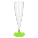 Plastic Stemmed Flute Sparkling Wine Lime Green 140ml 2P (20 Units)