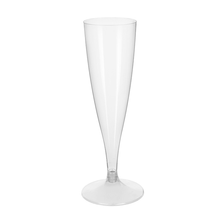 Plastic Stemmed Flute Sparkling Wine Clear 140ml 2P (20 Units)