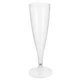 Plastic Stemmed Flute Sparkling Wine White 140ml 2P (20 Units)