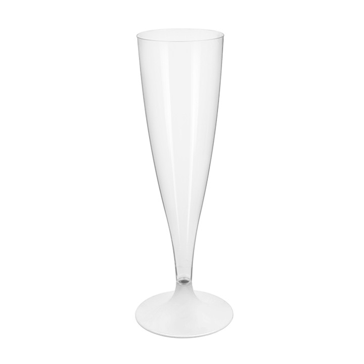 Plastic Stemmed Flute Sparkling Wine White 140ml 2P (20 Units)