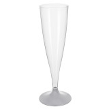 Plastic Stemmed Flute Sparkling Wine Grey 140ml 2P (20 Units)