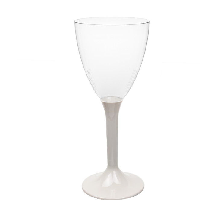 Plastic Stemmed Glass Wine Beige Removable Stem 180ml (200 Units)