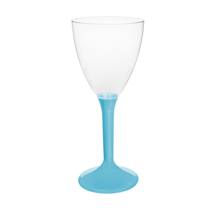Plastic Stemmed Glass Wine Turquoise Removable Stem 180ml (200 Units)
