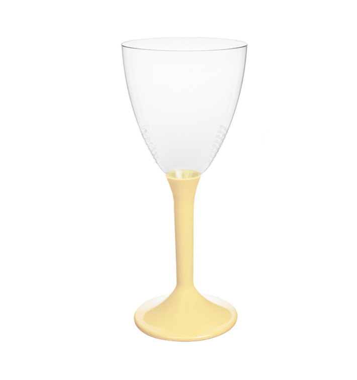 Plastic Stemmed Glass Wine Cream Removable Stem 180ml (40 Units)