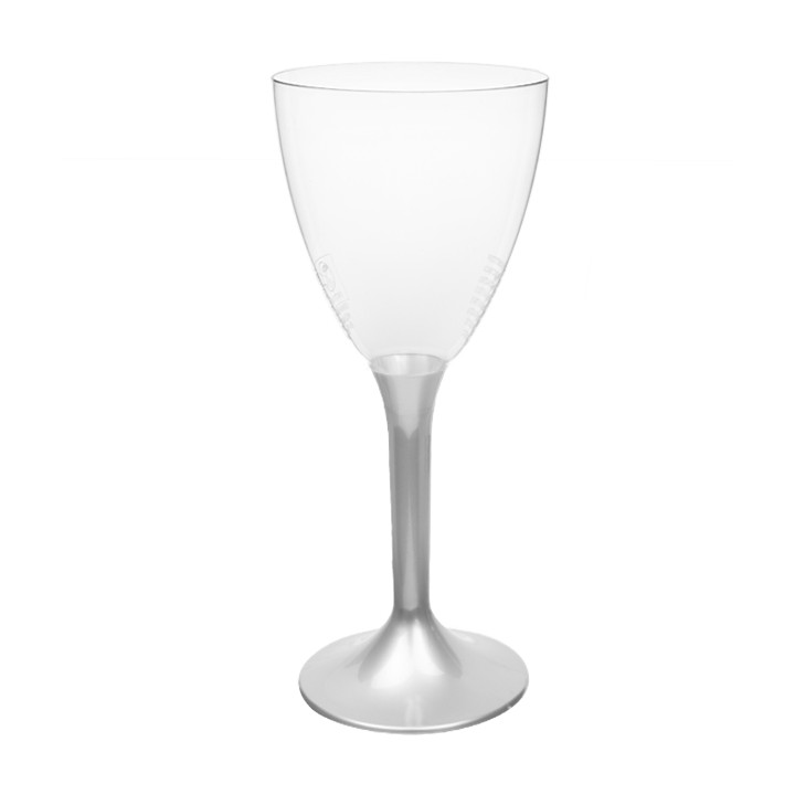 Plastic Stemmed Glass Wine Grey Removable Stem 180ml (200 Units)