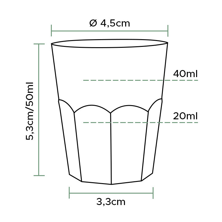Plastic Shot PS Clear Ø45mm 50ml (50 Units) 