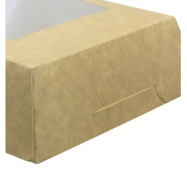 Paper Cake Box with Window Kraft 12x12x4cm (25 Units) 