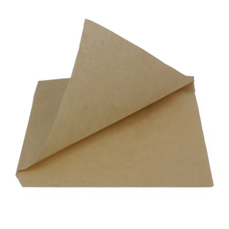 Open recycled kraft greaseproof paper bag 2L 15 x 15 cm