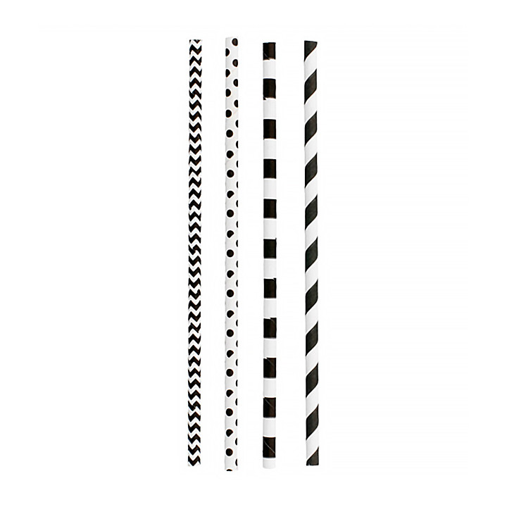 Paper Straw Straight Black Pack Ø0,6cm 20cm (200 Units)