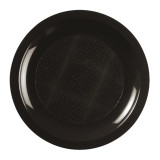 Plastic Plate Flat Black "Round" PP Ø18,5cm (25 Units) 