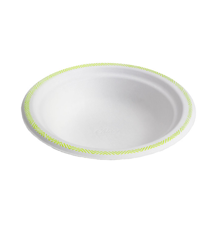 Molded Fiber Bowl "Chinet" White BiColor 460ml Ø18cm (125 Units)  