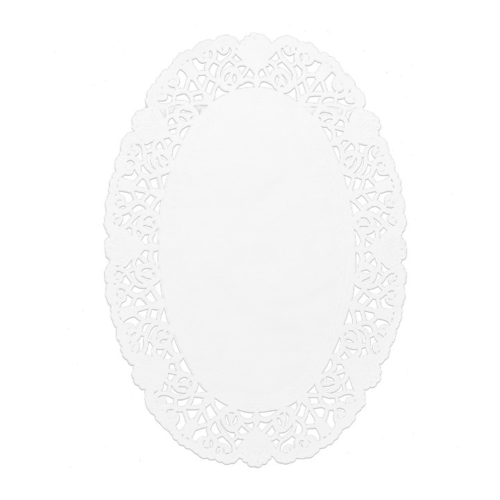 Paper Lace Doilie Oval Shape "Litos" White 18x25cm (2000 Units)